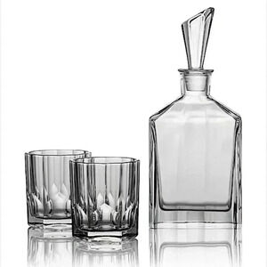 Vintage New Nachtmann Aspen Bavarian Crystal Whiskey Set Decanter & Tumblers